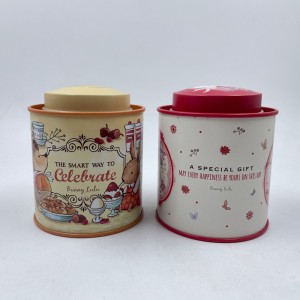 Tinplate rund te caddy candy snack emballage boks tin boks